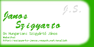 janos szigyarto business card