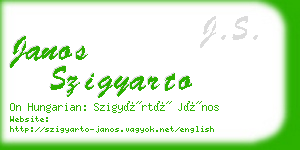 janos szigyarto business card